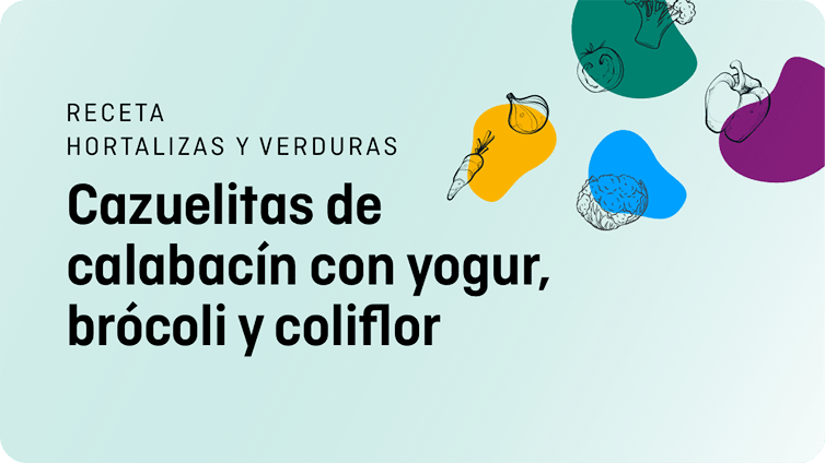 Cazuelitas de calabacín con yogur, brócoli y coliflor